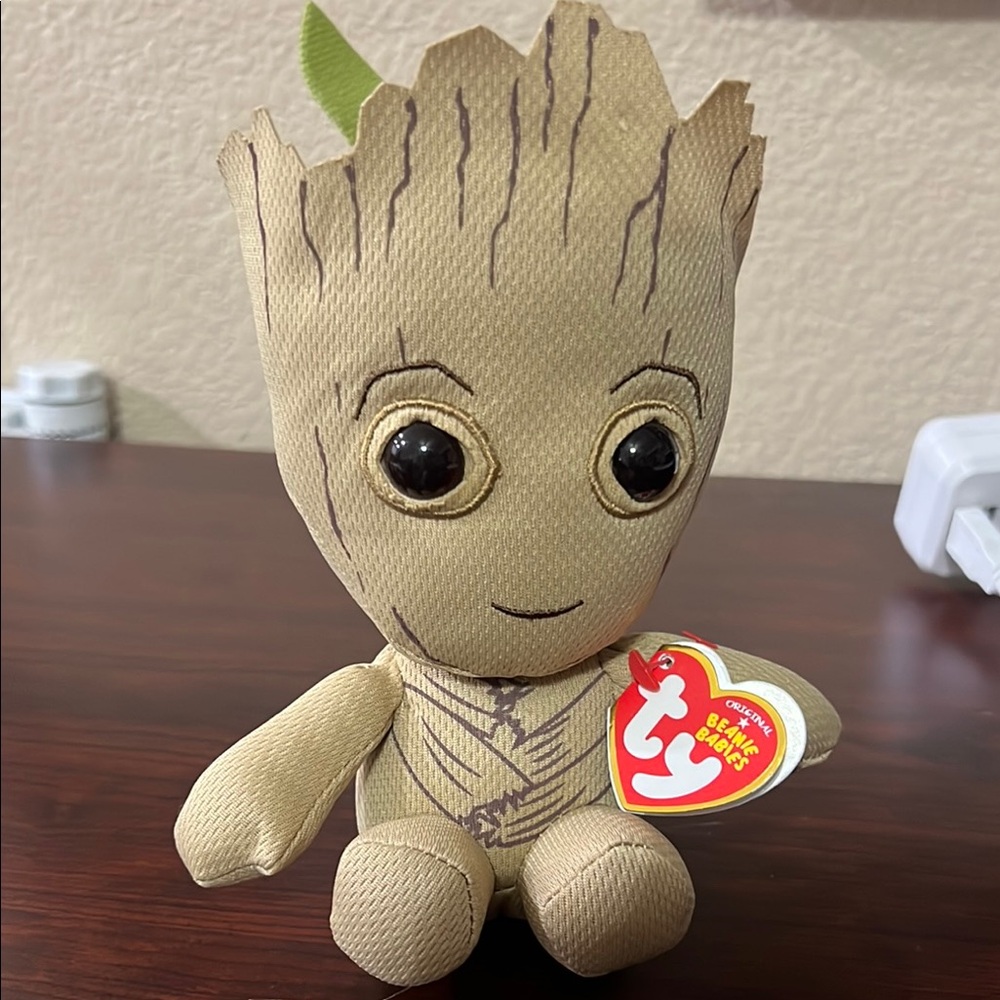 Ty Groot Brown Stuffed Animal Plush Toy Marvel NWT